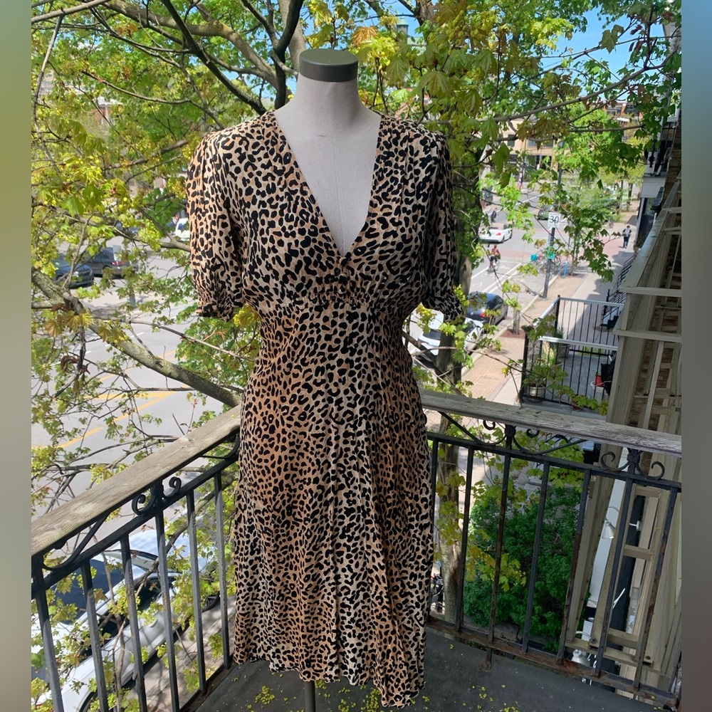 FAITHFULL THE BRANDsize 4, leopard print, midi dress.